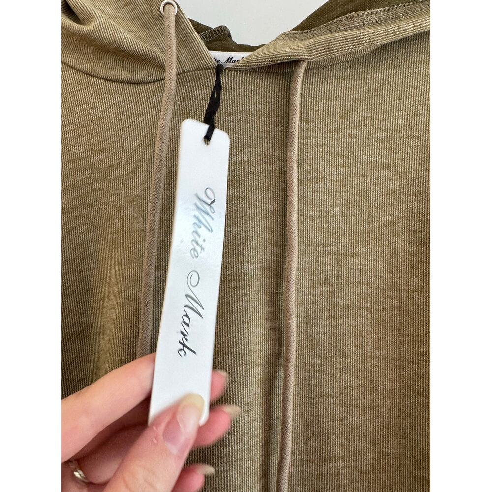 White Mark Women's Hoodie Sweatshirt Dress Green NWT 1X - Picture 4 of 7
